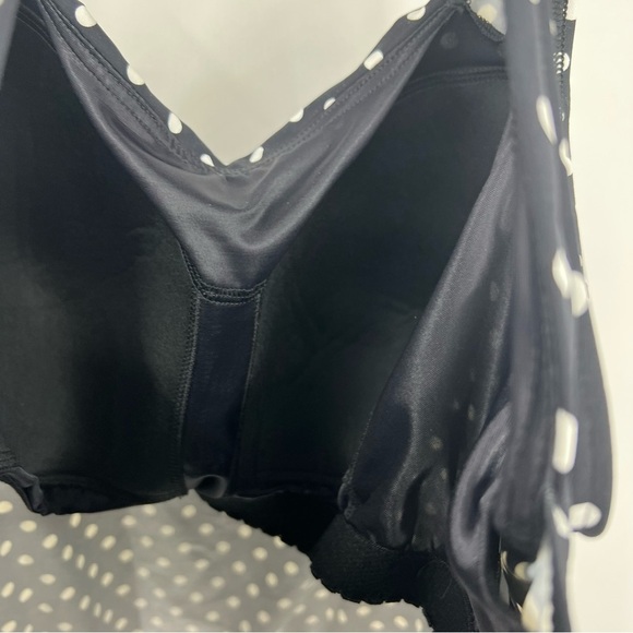 Lands' End Black White Polka Dot Tankini Swim Top Built in Bra Size 16 D Cup - Picture 6 of 6